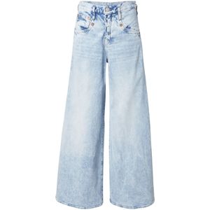 Jeans - Effen - Denim - Light Washed - Wide Leg - Mid Waist
