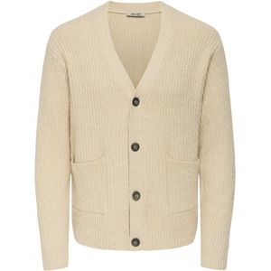 Onsframe - Gebreid Vest - V-Hals - Lange Mouwen - Halve Knoopsluiting - Relaxed Fit