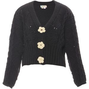 ebeeza Gebreid vest  bruin / zwart / wolwit