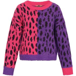 myMo ROCKS Trui  donkerlila / framboos / zwart