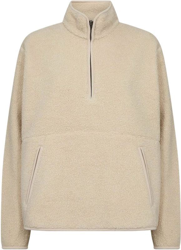 Fleecepullover met opstaande kraag en steekzakken, model 'BODIL'