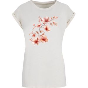 F4NT4STIC Shirt 'Rosa Blumenzweig 3D'  gemengde kleuren / offwhite