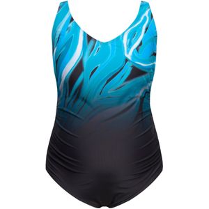 Ulla Popken Badpak  blauw / zwart / wit