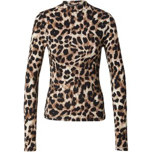 ABOUT YOU Shirt 'Shelly'  beige / lichtbruin / zwart