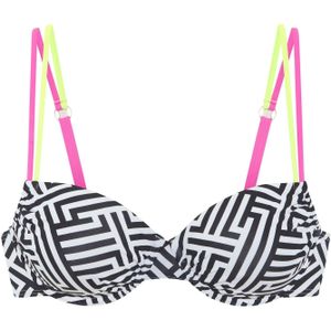 Look - Gedessineerd - Bikinitopje - Zwart/Wit - Zonder Beugels - Verwijderbare Softcups