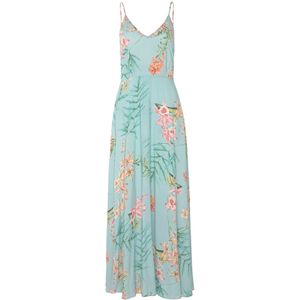 Zomerjurk - Turquoise Gedessineerd - Geweven Viscose - V-hals Mouwloos