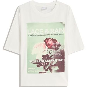 Bershka Shirt  lichtgroen / magenta / zwart / offwhite