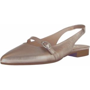 Ballerina - Gevoerd - Leer - Effen - Spitse Neus - Metallic Look