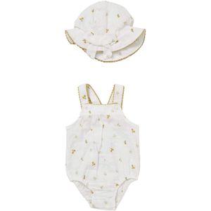 Rock a Bye Baby Boutique Set 'Floral'  crème / mosterd / donkergroen