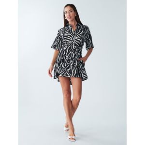 BWLDR Jurk 'Elle'  zwart / wit