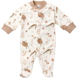 NINI Rompertje/body 'Meerestiere'  crème / donkerbeige / bruin