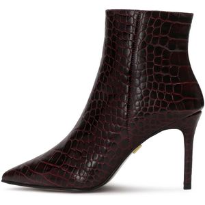 Kazar - Maroon - Laarzen - Leer - Dames - Met Krokodillenpatroon