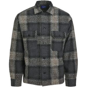 JACK & JONES Overhemd 'Roxbury Boucle'  beige / grijs
