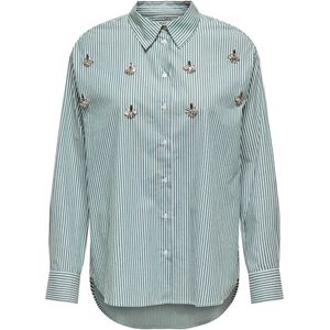 ONLY Blouse 'ONLTRINE'  donkergroen / wit
