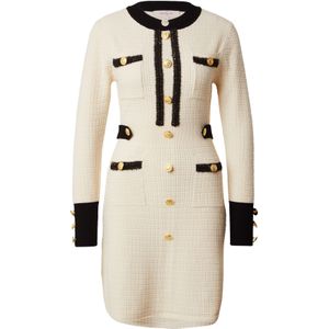 Derhy Gebreide jurk 'CLEMENCE'  ivoor / zwart