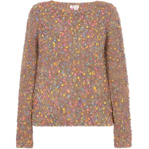 IZIA Trui  lichtbruin / groen / donkerlila / pink