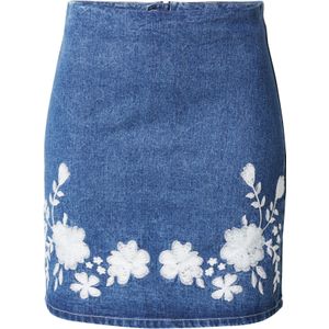 VILA Rok 'VIBROIDY'  blauw denim / wit