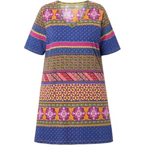 Ulla Popken Shirt  navy / geel / groen / lichtroze