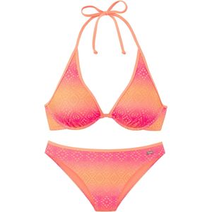 Look - Beugelbikini - Kleurverloop - Pink/Oranje - Met Beugel