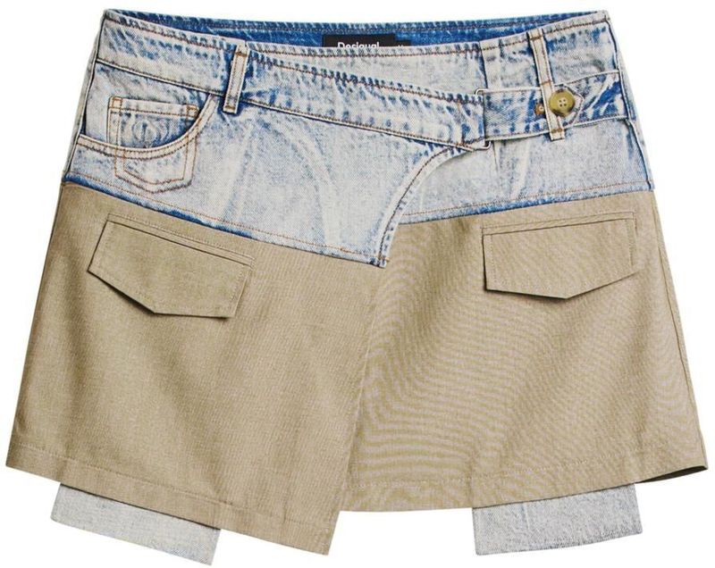 Desigual Rok  blauw / olijfgroen