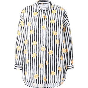 Studio Untold Blouse  geel / zwart / wit