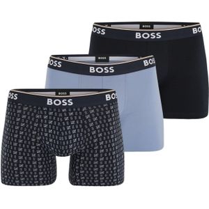 BOSS Boxershorts 'Power Des'  marine / lichtblauw / bruin / wit