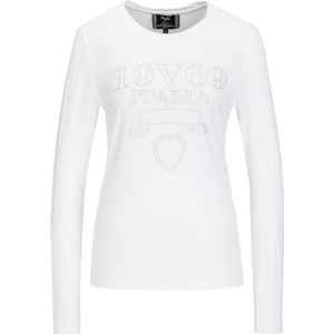 19V69 ITALIA Shirt 'Valeska'  zilvergrijs / wit