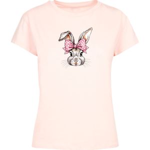 F4NT4STIC Shirt 'Niedlicher Hase mit Schleife'  pink / pastelroze / wit
