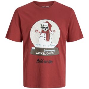 Jack & Jones - JJNOEL XMAS TEE SS CREW NECK - T-shirt - Brick red - Korte Mouwen