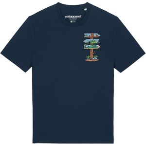 Watapparel Shirt ' Adventure is everywhere '  donkerblauw / gemengde kleuren