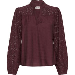 Cream Blouse 'Liselin'  bordeaux