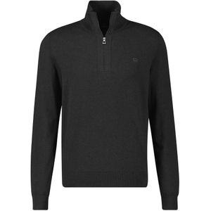 Lerros - Schipperstrui - Zwart - Fijngebreide Trui met Troyer-kraag