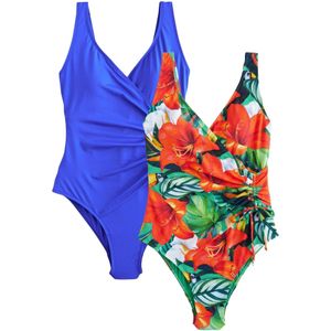 Next Badpak  blauw / donkergroen / oranje / rood