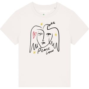 Watapparel Shirt 'Peace Love'  geel / rood / zwart / wit