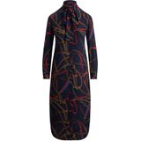 Lauren Ralph Lauren Blousejurk  navy / bruin / goudgeel / donkerrood