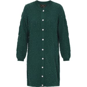 faina Gebreid vest 'Fashion Look'  donkergroen