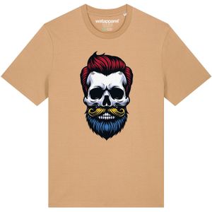 Watapparel Shirt 'Hipster Skull'  beige / blauw / zwart / wit