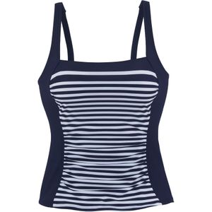 Look - Gestreept - Bikinitop - Marine/Wit - Zonder Beugels - Ingewerkte Softcups