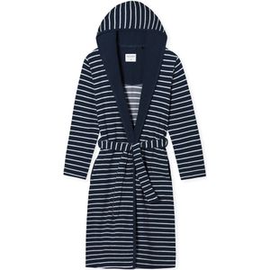 SCHIESSER Badjas kort 'Feather Terry'  navy / wit