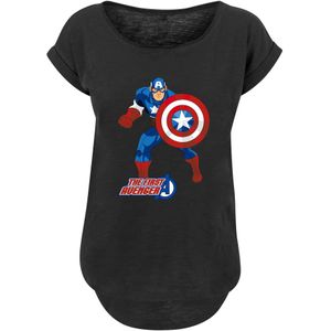 F4NT4STIC Shirt 'Marvel Avengers Captain America The First Avenger'  blauw / donkerblauw / rood / zwart / wit
