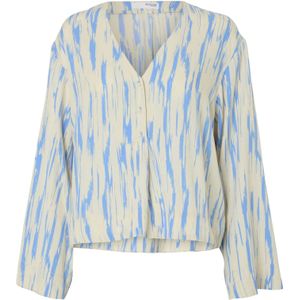 SELECTED Blouse 'Bela'  crème / lichtblauw