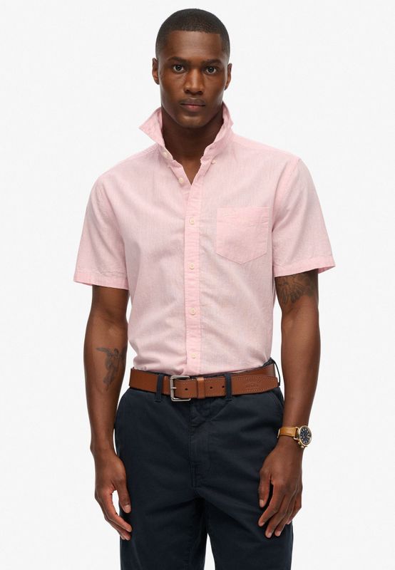 Superdry - City Cotton Linen - Overhemd - Korte Mouwen