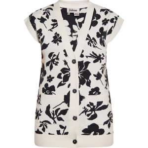 Sidona Gebreid vest  zwart / wolwit