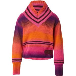 GCDS Trui 'COLLEGE DEGRADE'  lila / donkeroranje / fuchsia