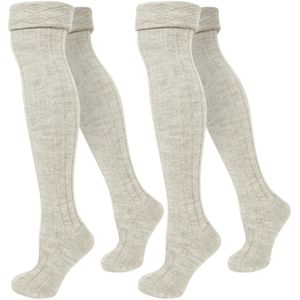 normani Overknee kousen  wit gemêleerd
