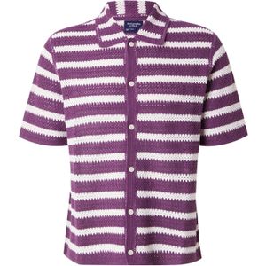 Abercrombie & Fitch Gebreid vest  fuchsia / wit