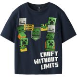 NAME IT Shirt 'NKMNels  Minecraft'  navy / groen / wit