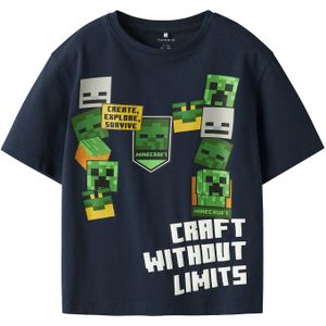 NAME IT Shirt 'NKMNels  Minecraft'  navy / groen / wit