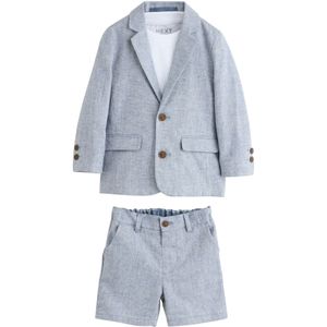 Next Set  blauw gemêleerd / wit