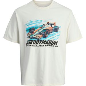 JACK & JONES Shirt 'JORFORMULA GALLERY'  lichtblauw / oranje / zwart / wolwit